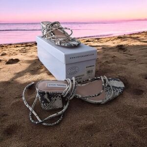 Steve Madden Snakeskin Lace-Up Sandals